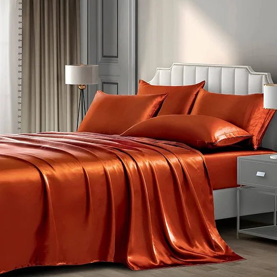 25 Momme Luxury Pure Mulberry Silk Bedding Set of 4(1x Quilt Cover + 1x Bedsheet + 2x Pillowcases)