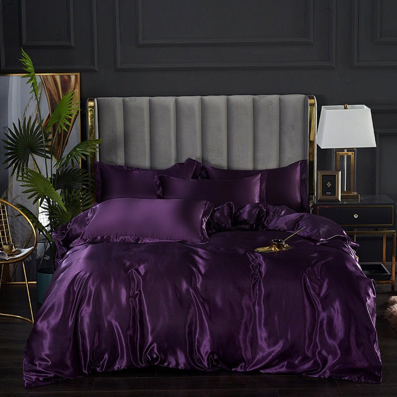 25 Momme Luxury Pure Mulberry Silk Bedding Set of 4(1x Quilt Cover + 1x Bedsheet + 2x Pillowcases)