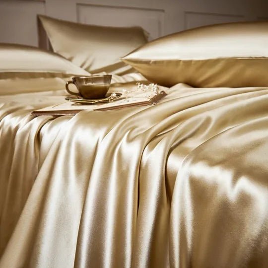 25 Momme Luxury Pure Mulberry Silk Bedding Set of 4(1x Quilt Cover + 1x Bedsheet + 2x Pillowcases)