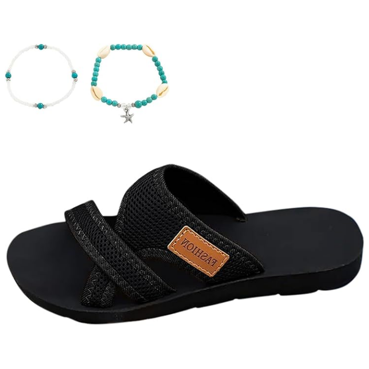 Wide Feet Comfortable Open Toe Flat Sandals
