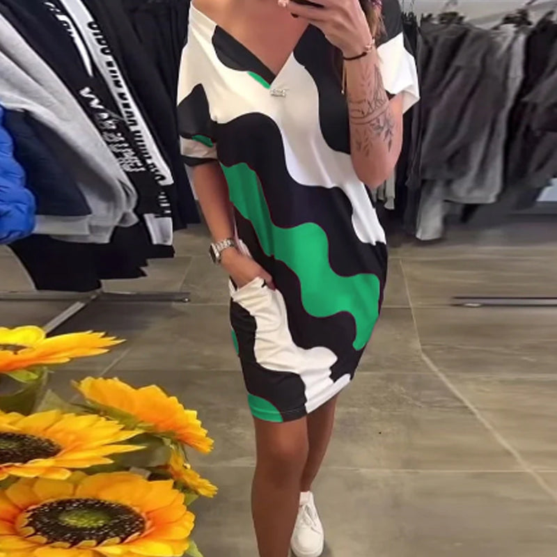 🎉🛍️Summer New Arrivals🥻Women's V-Neck Short Sleeve Dress