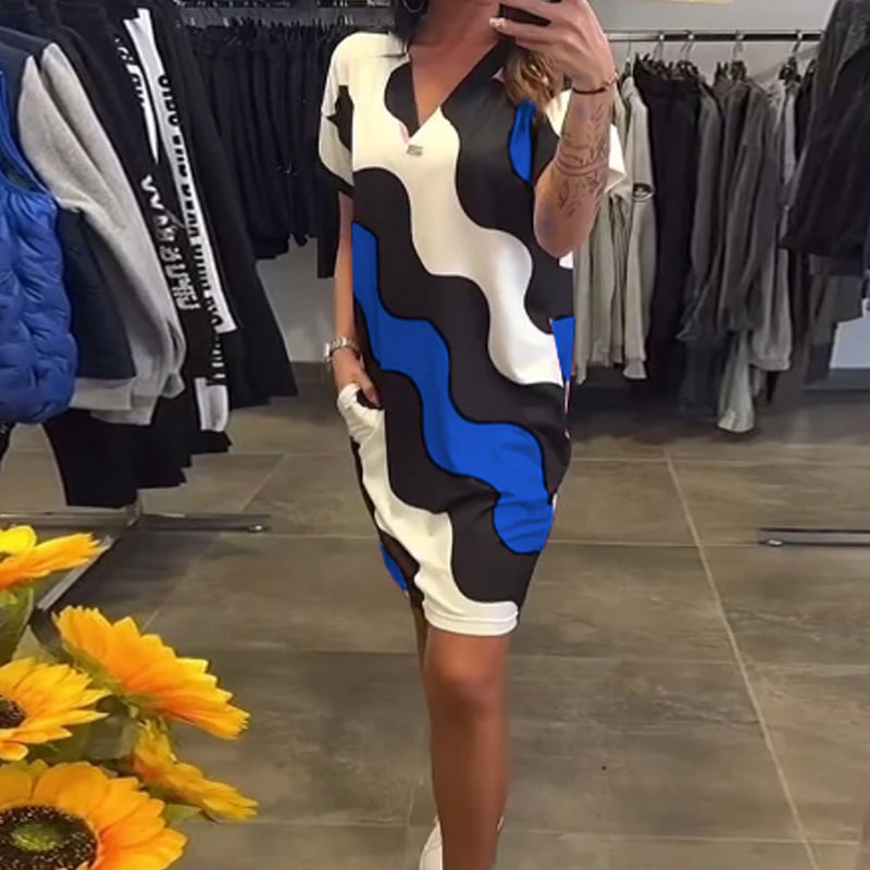 🎉🛍️Summer New Arrivals🥻Women's V-Neck Short Sleeve Dress