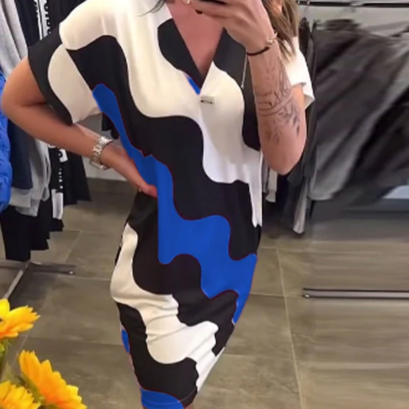 🎉🛍️Summer New Arrivals🥻Women's V-Neck Short Sleeve Dress