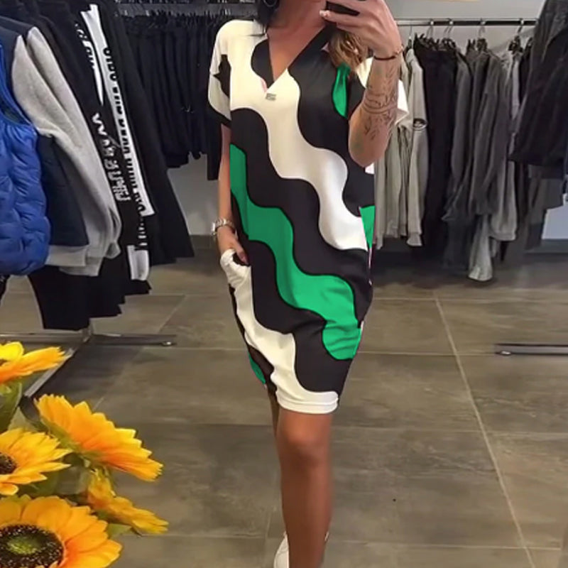 🎉🛍️Summer New Arrivals🥻Women's V-Neck Short Sleeve Dress