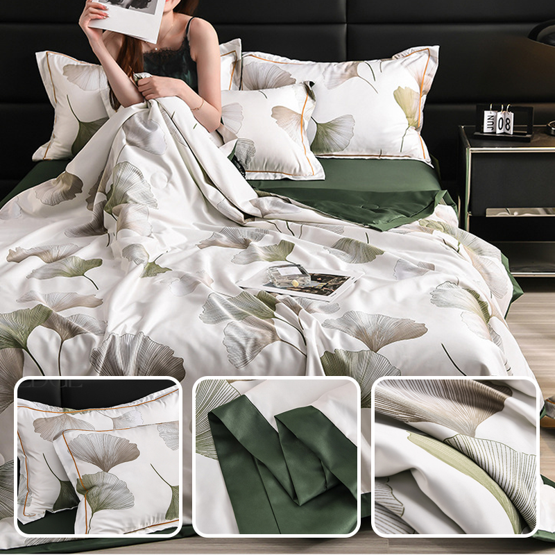 🔥Summer Limited Sale🌸Cooling Breathable Floral Bed Sheet (4-Piece Set)