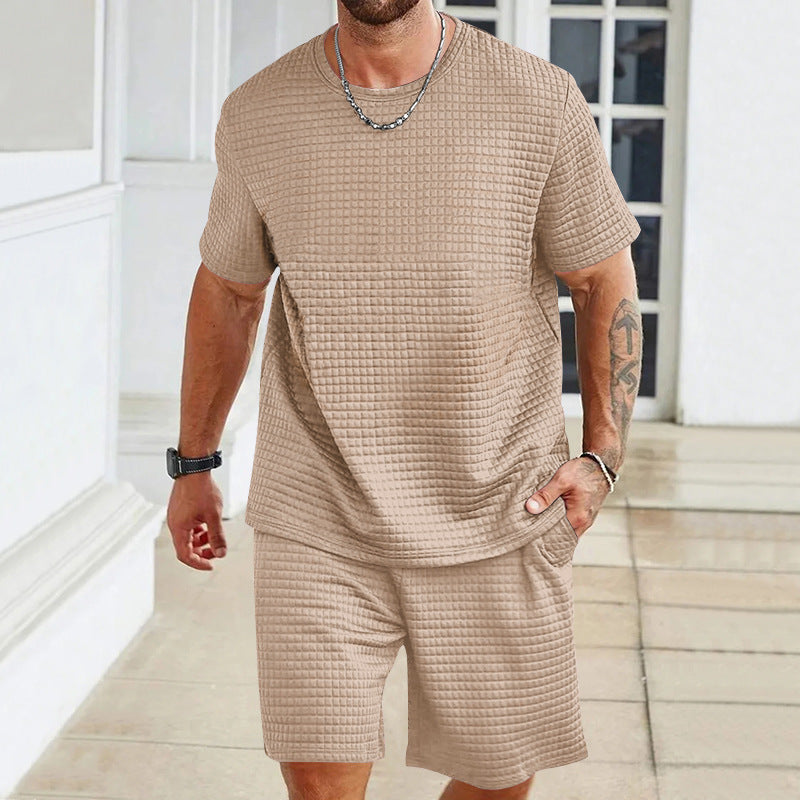 Men's Sports Casual Solid Color 2-Piece Set