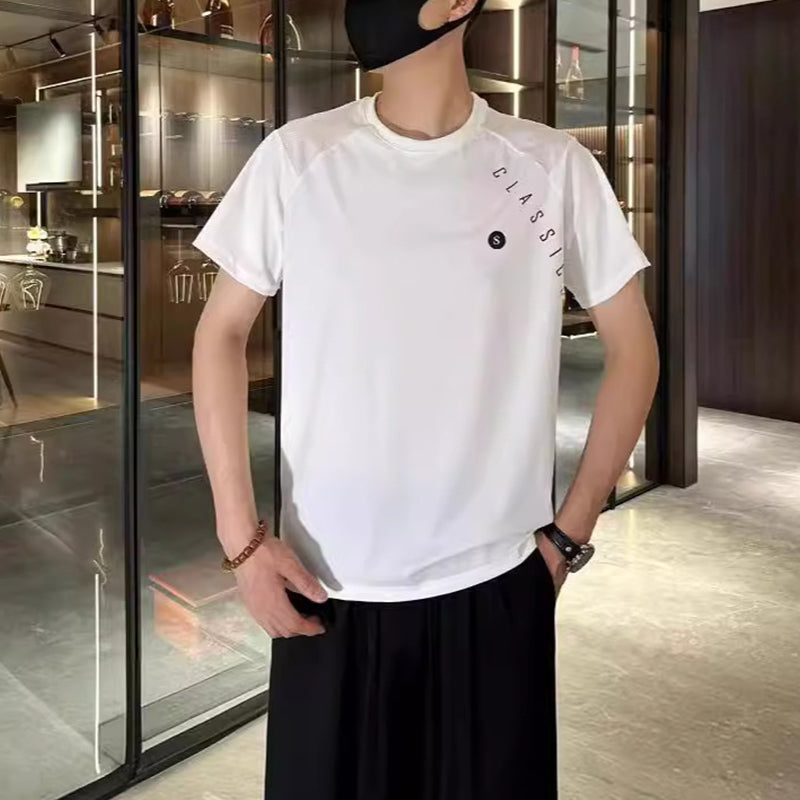 Men's Breathable Tops & Shorts Two-Piece Set