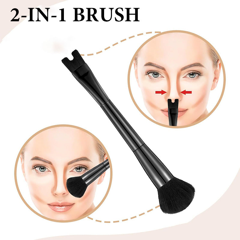 🔥Buy 2 get 3 free💥---2-in-1 U-Shape Nose Contour & Setting Brush