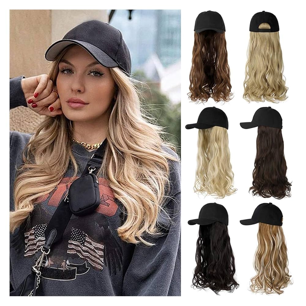 2-in-1 Curly Hair Baseball Cap Wig
