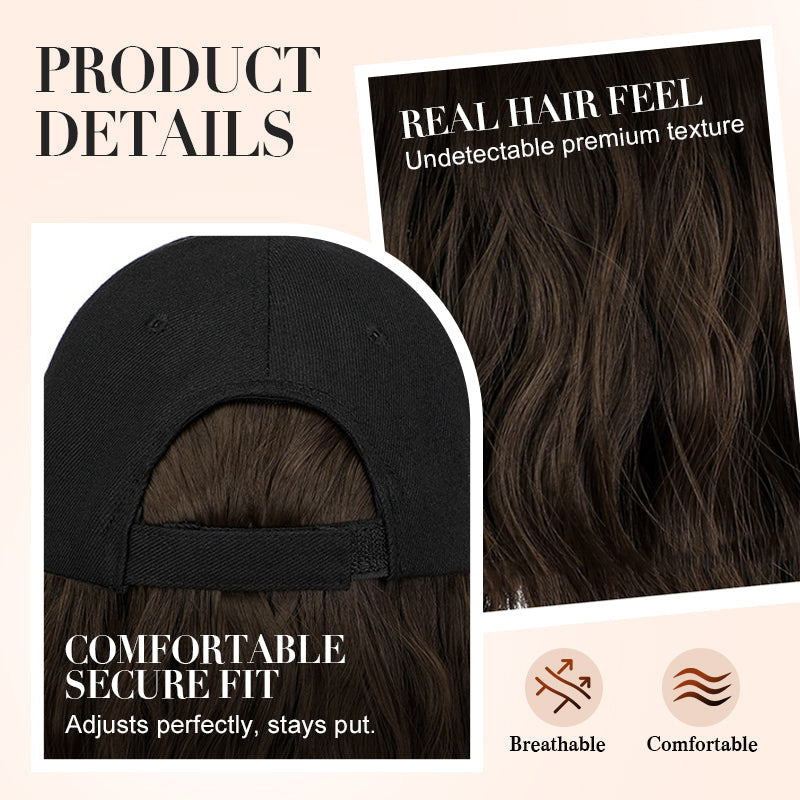 2-in-1 Curly Hair Baseball Cap Wig