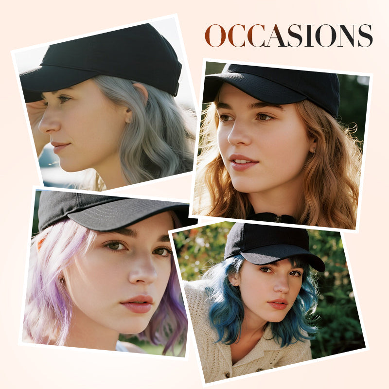 2-in-1 Curly Hair Baseball Cap Wig