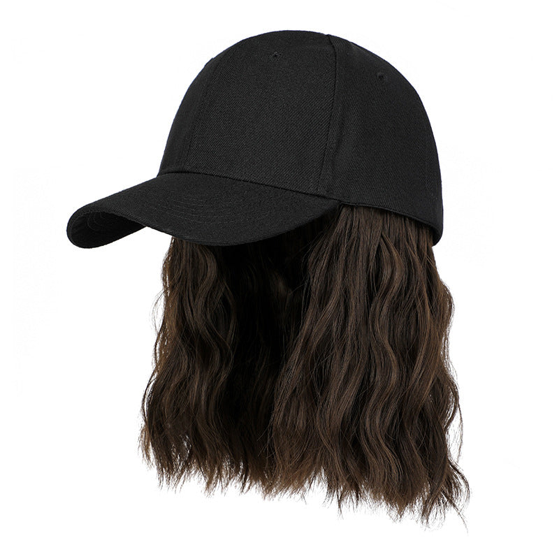2-in-1 Curly Hair Baseball Cap Wig