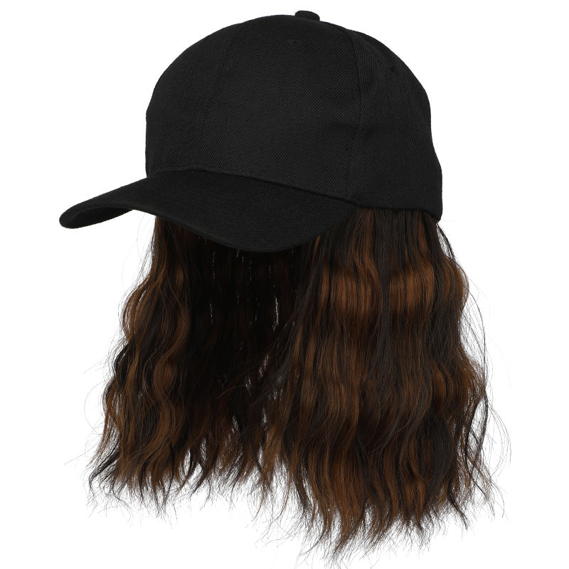 2-in-1 Curly Hair Baseball Cap Wig