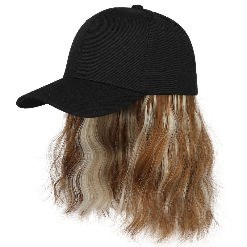 2-in-1 Curly Hair Baseball Cap Wig