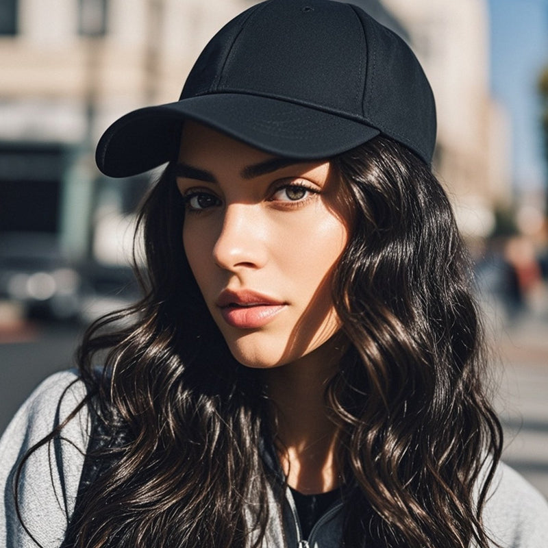2-in-1 Curly Hair Baseball Cap Wig