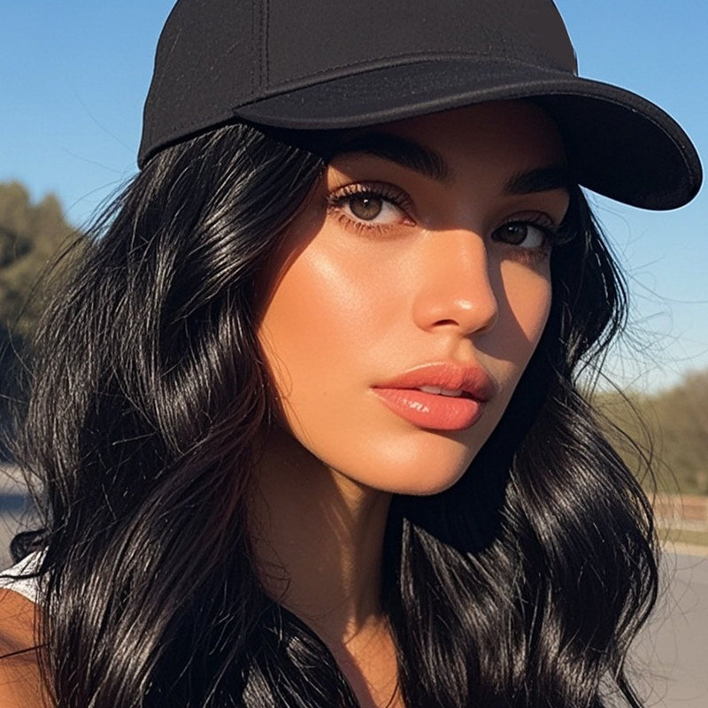 2-in-1 Curly Hair Baseball Cap Wig