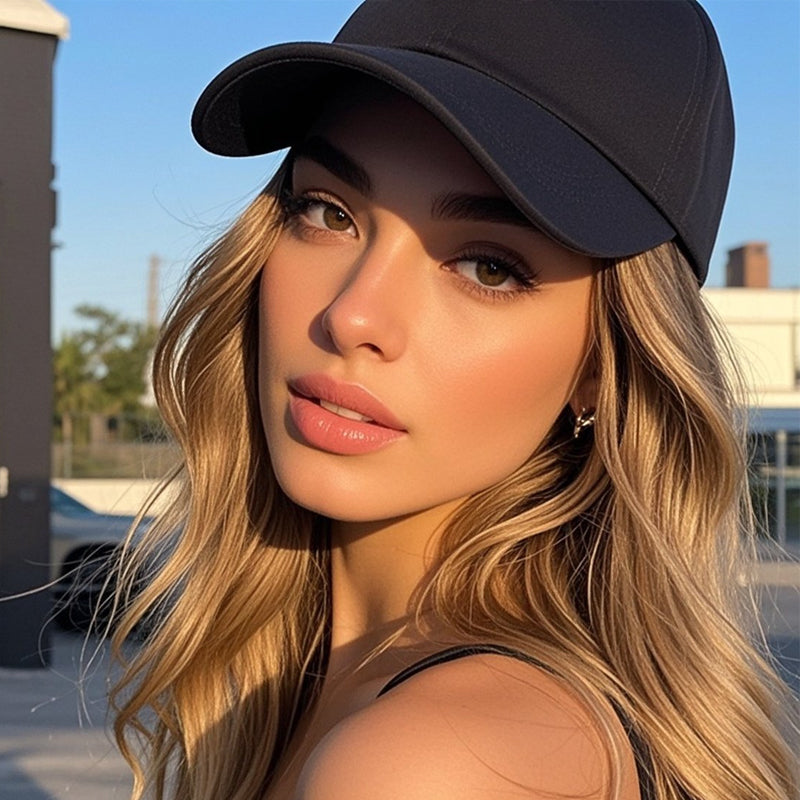 2-in-1 Curly Hair Baseball Cap Wig