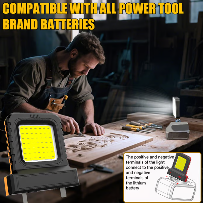 Adjustable LED Light for Lithium Battery Tools