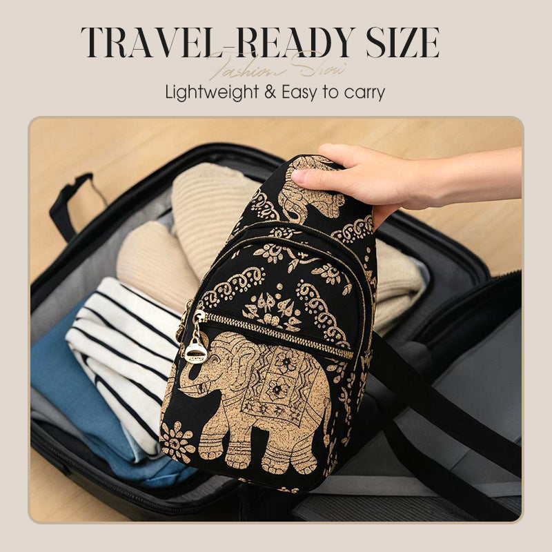 Boho Elephant Print Crossbody Bag