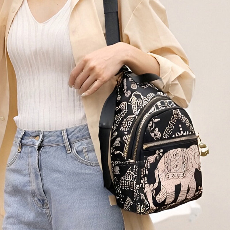 Boho Elephant Print Crossbody Bag
