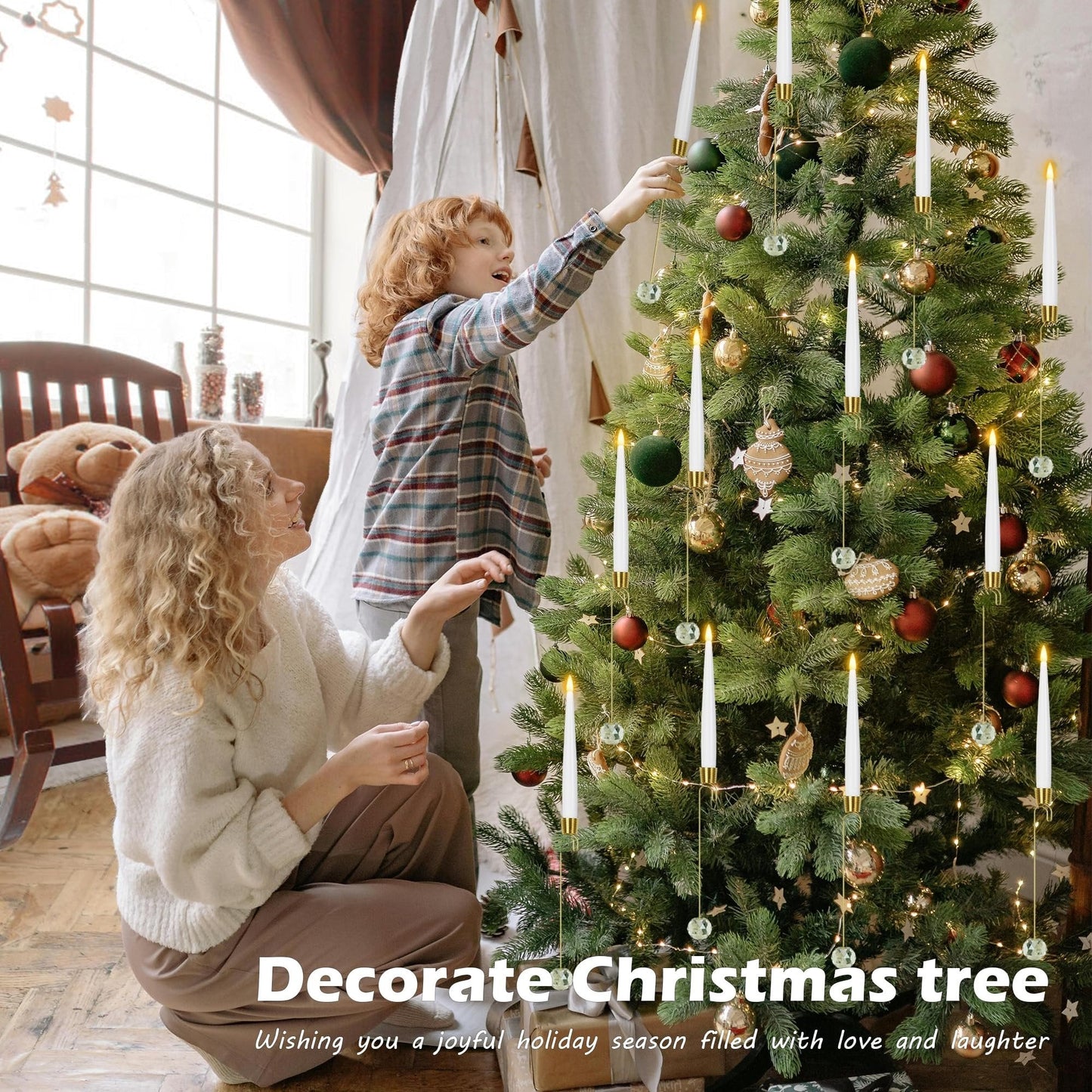 🎁Early Christmas Promotion - 50% OFF🎄Christmas Tree Led Candles with Clear Crystal Ball Hook