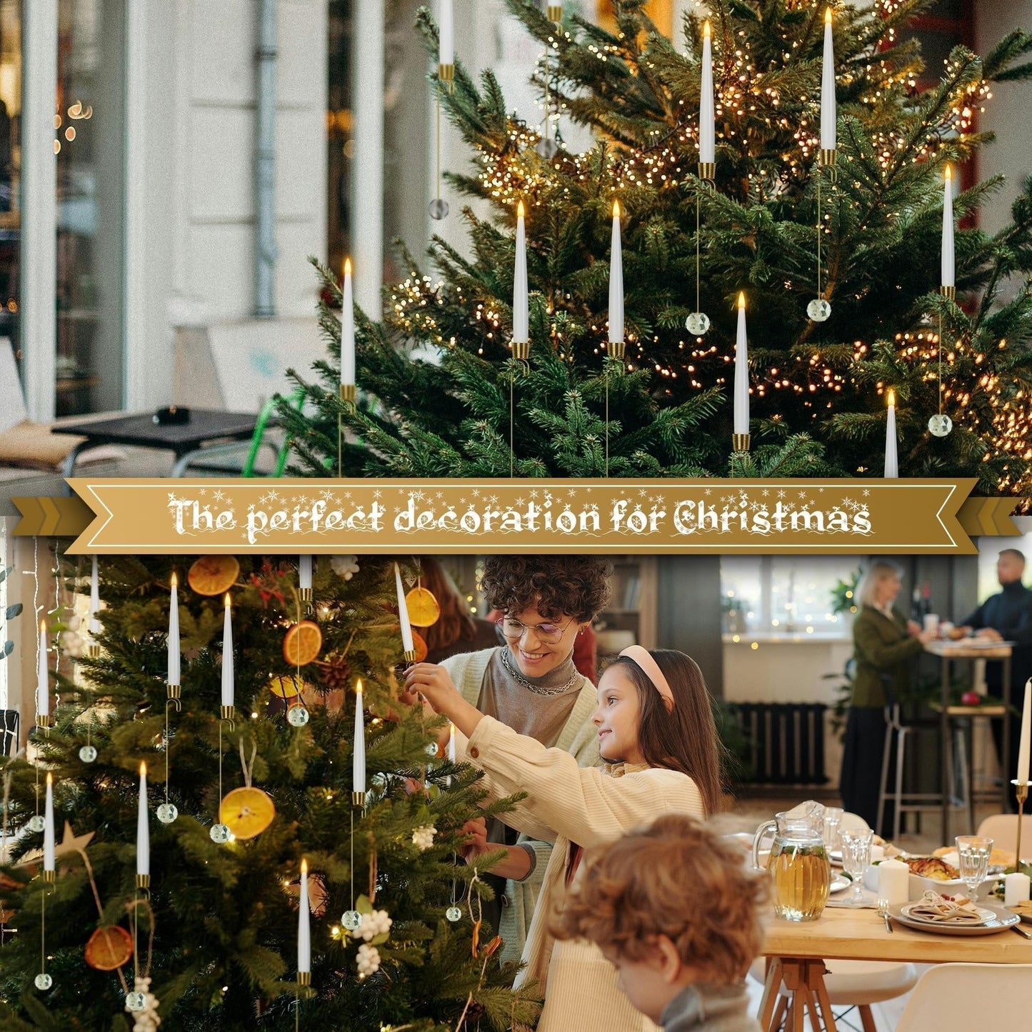 🎁Early Christmas Promotion - 50% OFF🎄Christmas Tree Led Candles with Clear Crystal Ball Hook