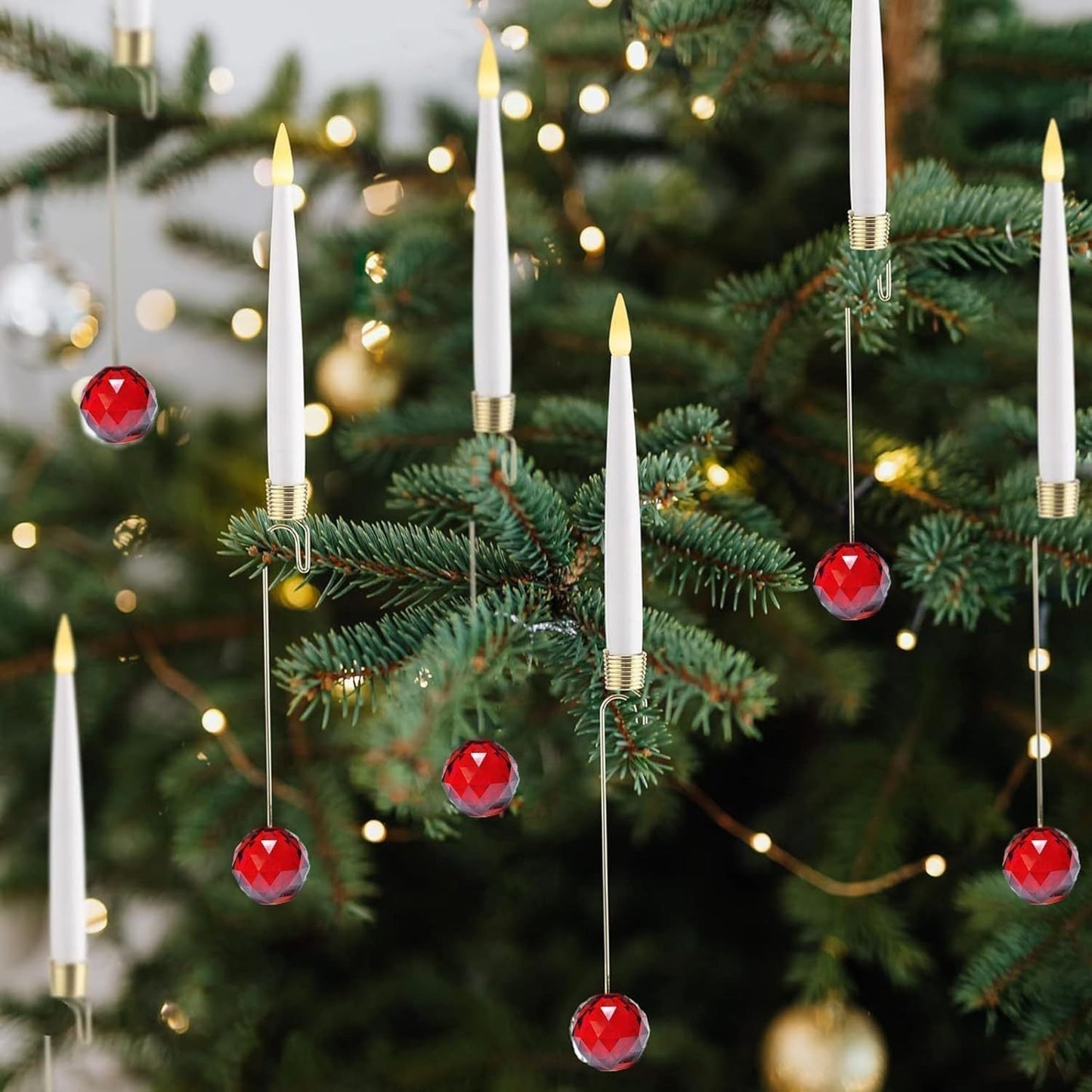 🎁Early Christmas Promotion - 50% OFF🎄Christmas Tree Led Candles with Clear Crystal Ball Hook