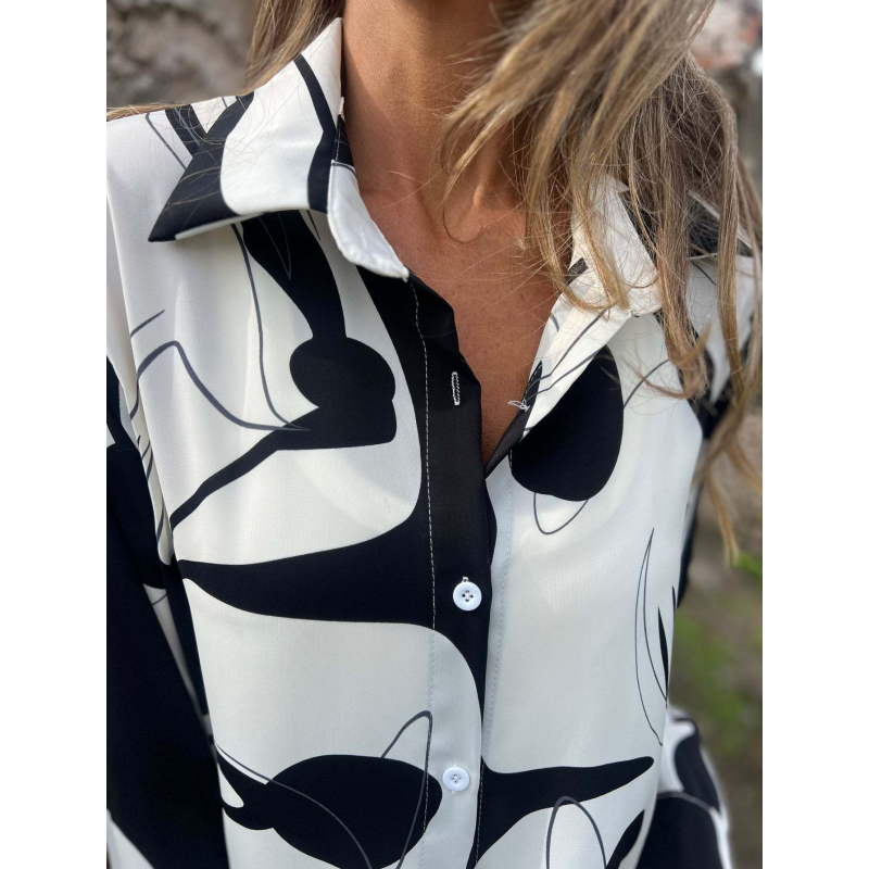 Women's Artistic Print Loose Shirt