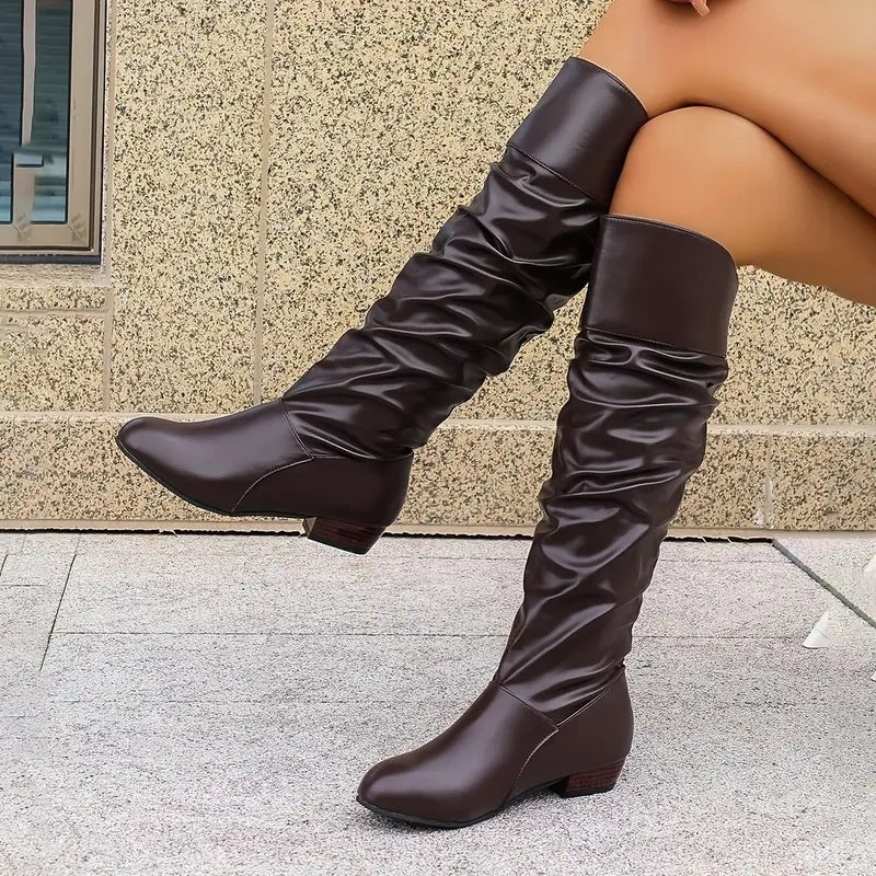 Women’s Slouchy Pleated High Boots