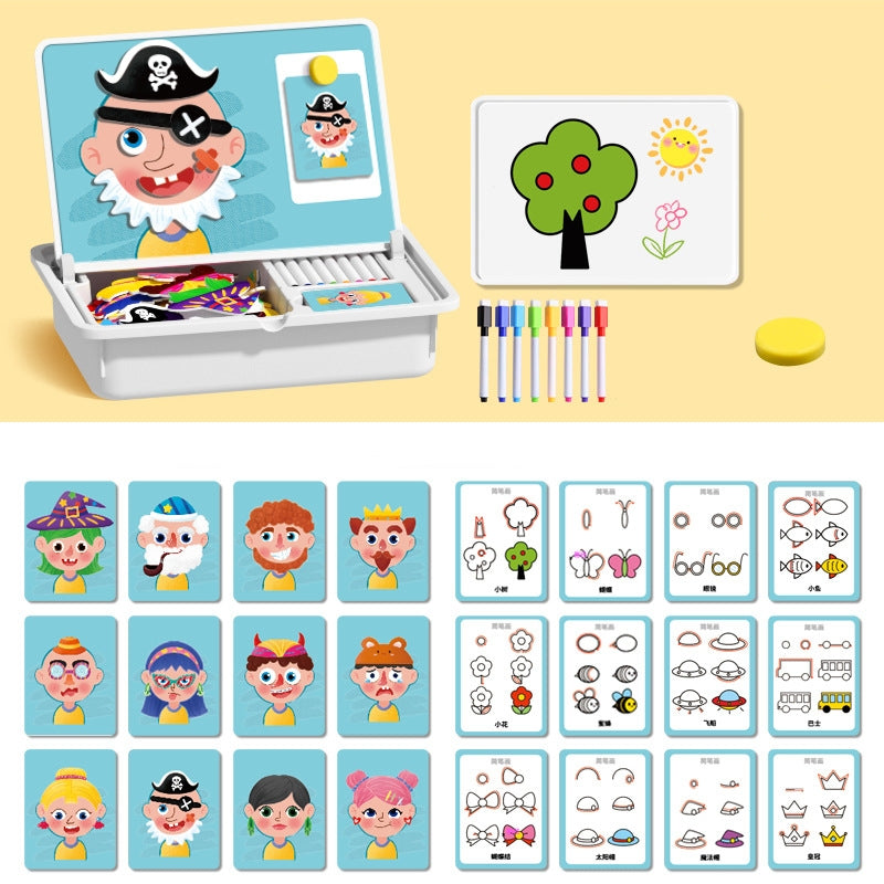 💥New Arrivals 50% Off-Magnetic Puzzles Face Dress Up Travel Game Double Side Preschool Educational Learning Toy for Kids