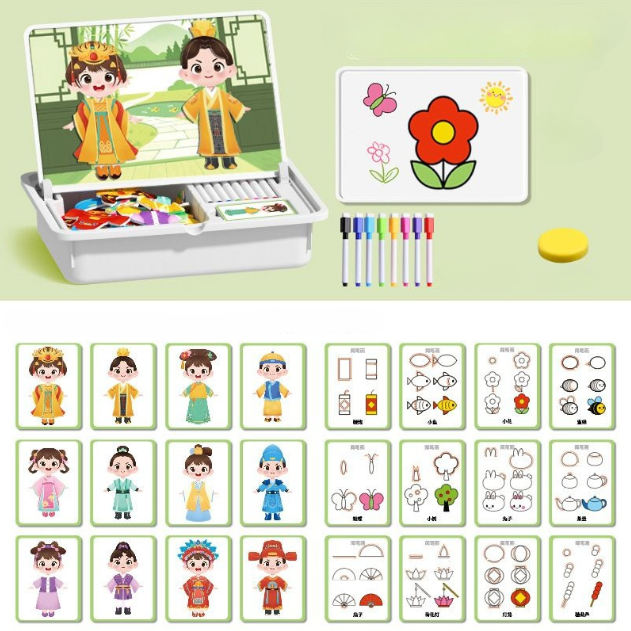 💥New Arrivals 50% Off-Magnetic Puzzles Face Dress Up Travel Game Double Side Preschool Educational Learning Toy for Kids