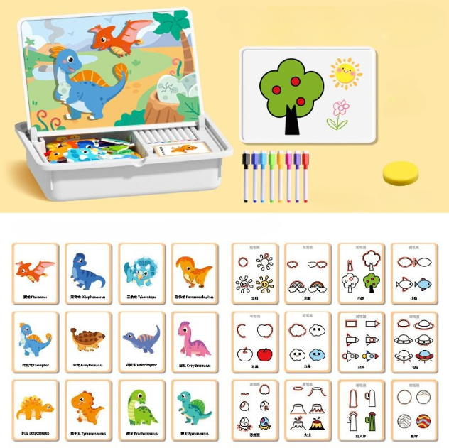 💥New Arrivals 50% Off-Magnetic Puzzles Face Dress Up Travel Game Double Side Preschool Educational Learning Toy for Kids