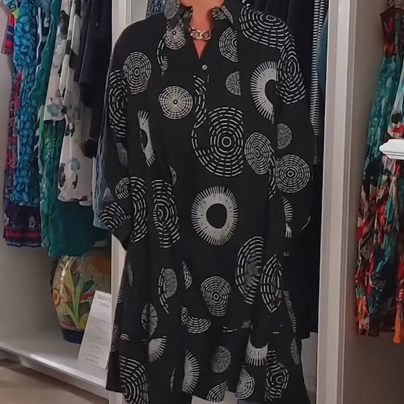 💥New arrivals now 50% off-Elegant Printed Long Sleeve Dress
