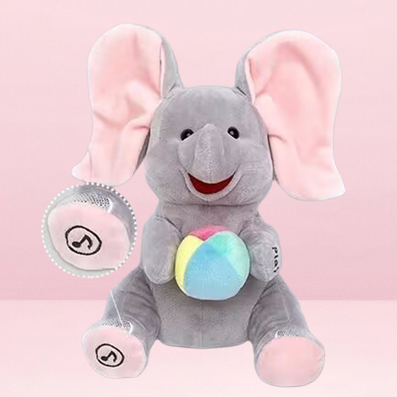 🎁 60% OFF! 🐘 Cute Hide & Seek Elephant Plush Doll - Interactive Play with Soft Material, Perfect Gift for Kids 🧸✨