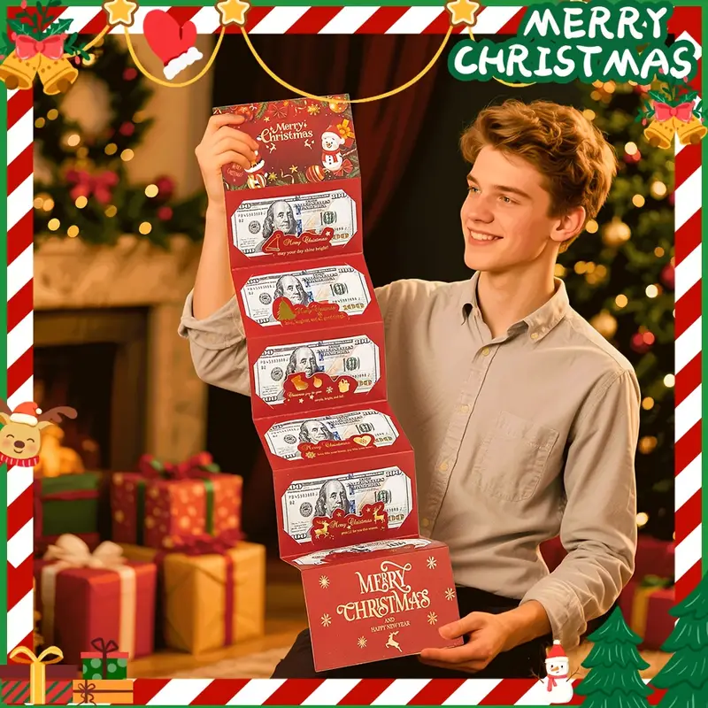 🎁🎄Christmas Sale - BUY 1 GET 1 FREE⭐Christmas Cash Envelope with Money Clip