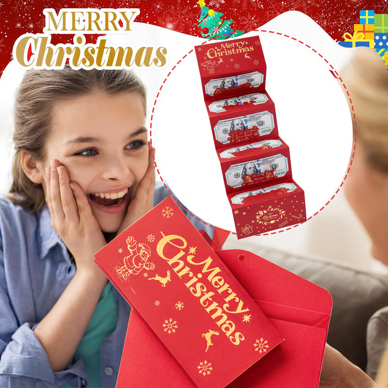 🎁🎄Christmas Sale - BUY 1 GET 1 FREE⭐Christmas Cash Envelope with Money Clip