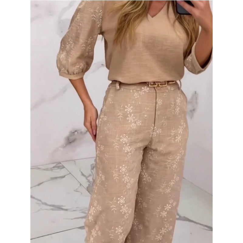Women's Elegant Embroidered 2-Piece Set