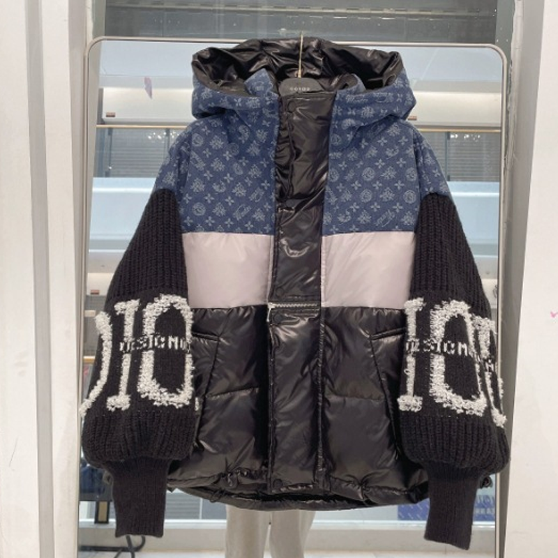 🎁 Hot Sale 49% OFF 🔥Women’s Patchwork Knit Sleeve Hooded Puffer Jacket|Free Express Delivery✈️