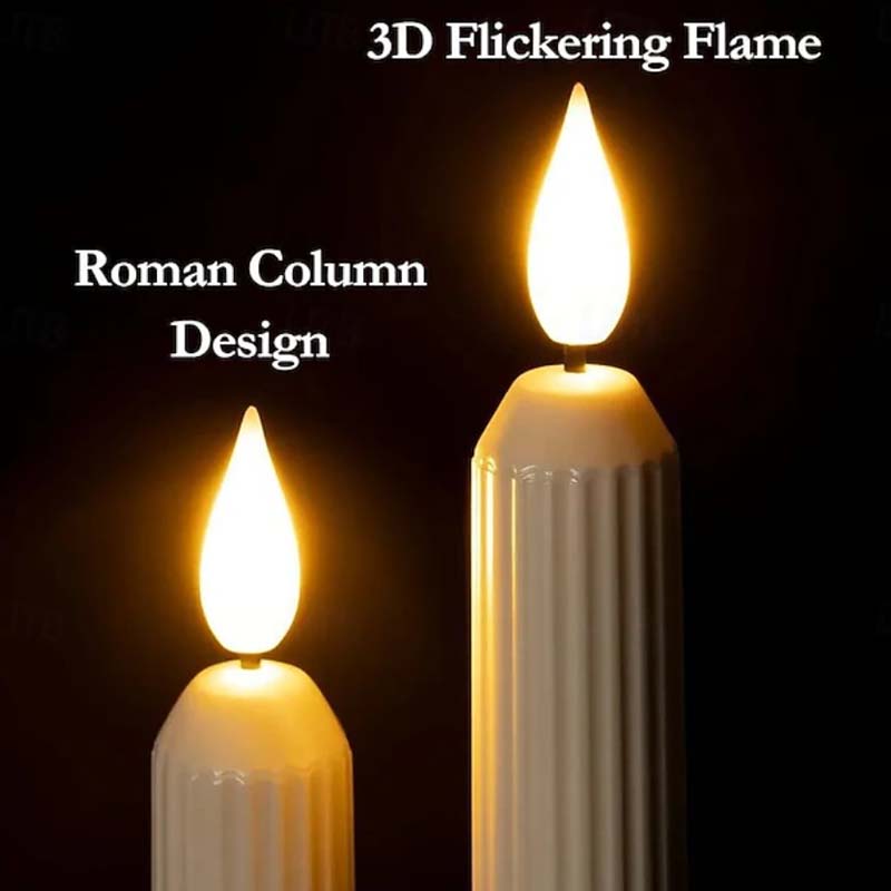 Led Taper Candles With Sensor & Suction Cup