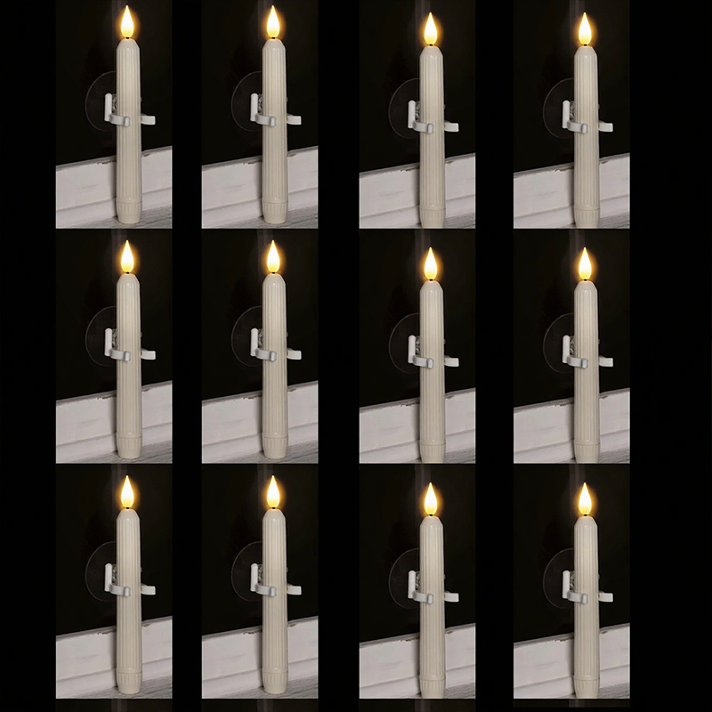 Led Taper Candles With Sensor & Suction Cup