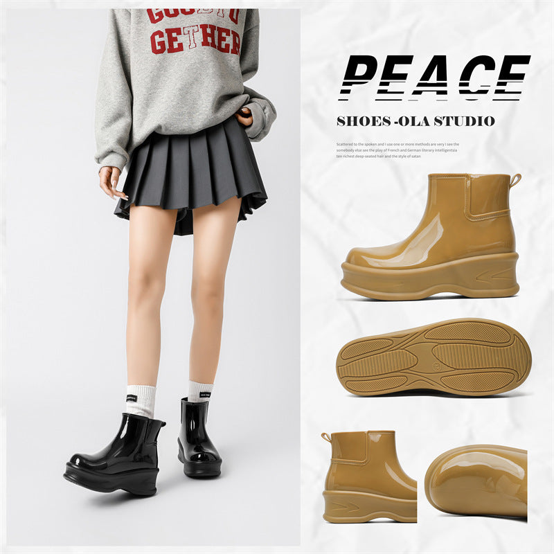 Women's Height-Increasing Ankle Rain Boots