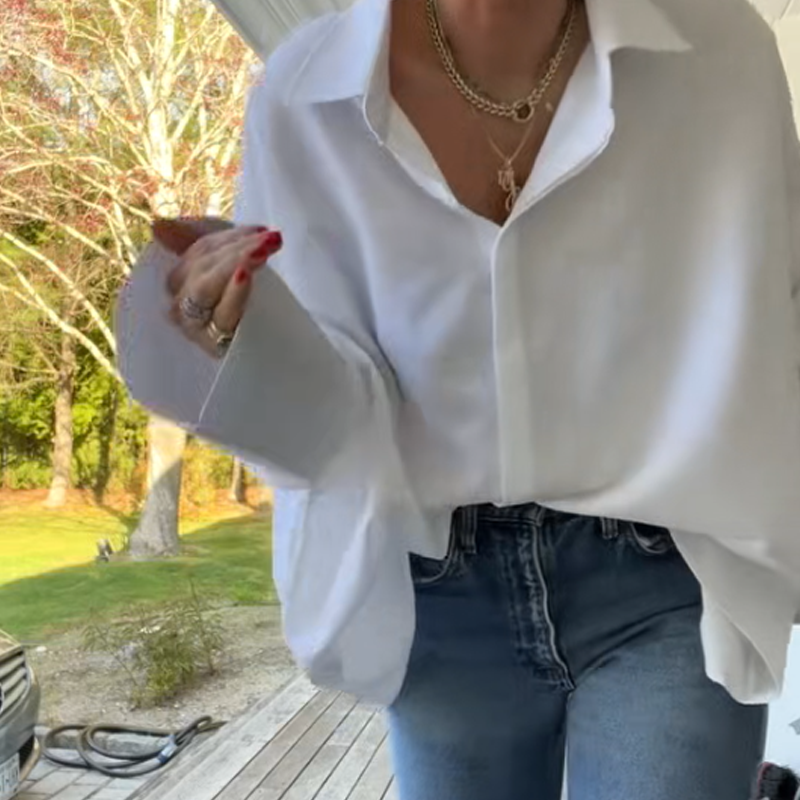 Women's Flared Hem Lapel Shirt