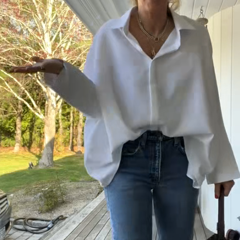 Women's Flared Hem Lapel Shirt