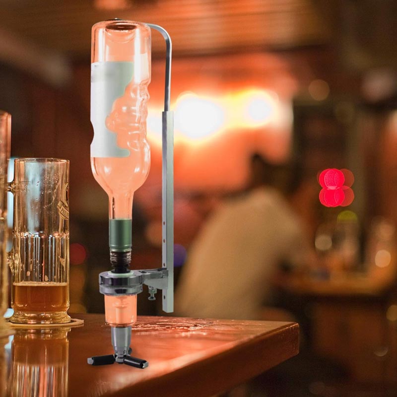 Väggmonterad kvantitativ spritdispenser för en flaska