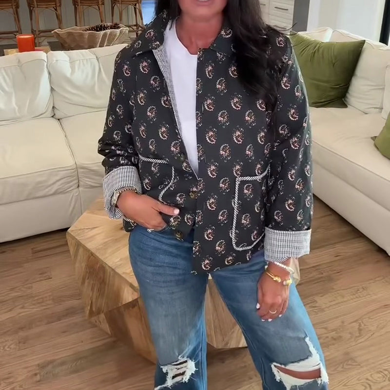 Women's Printed Warm Cotton Jacket