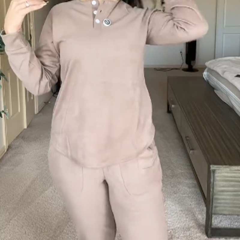 Women's Long Sleeve Pullover Top & Pants Set