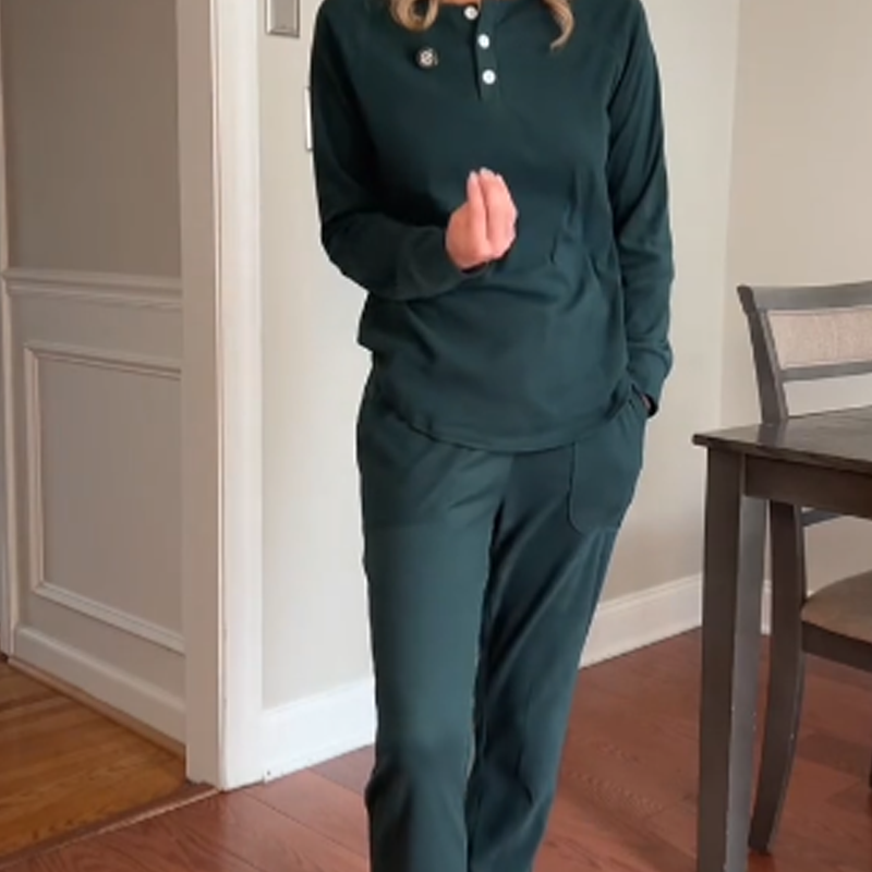 Women's Long Sleeve Pullover Top & Pants Set