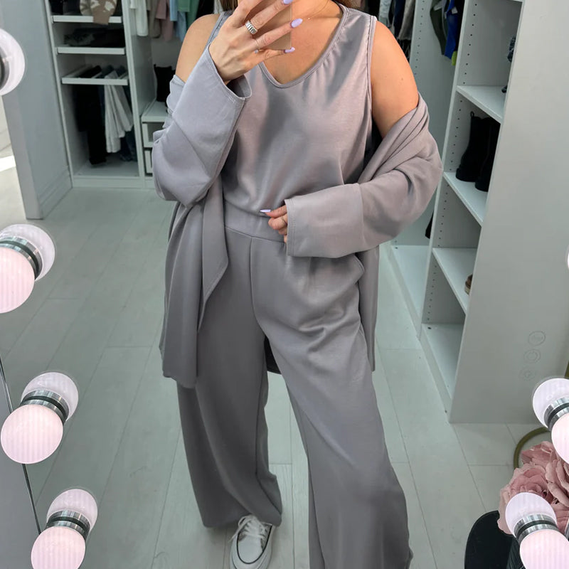 🔥Limited-time offer-Women's Solid Color 3-Piece Set