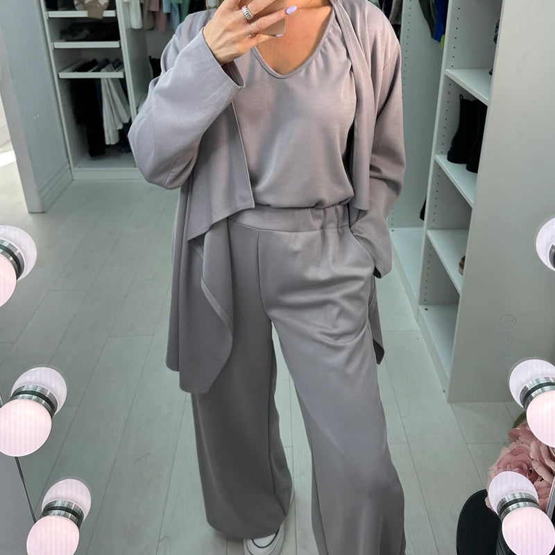 🔥Limited-time offer-Women's Solid Color 3-Piece Set