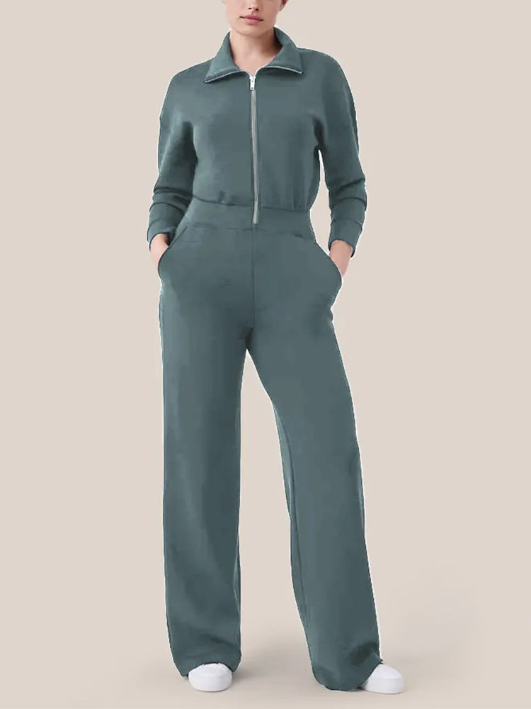 Long Sleeve Wide Leg Jumpsuit